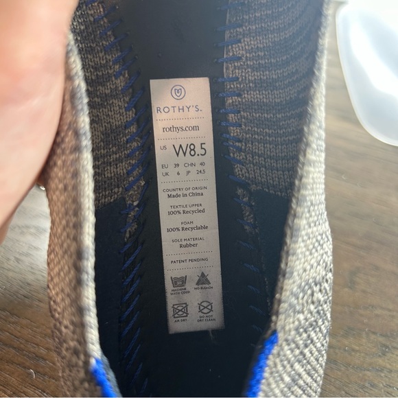 Rothy's The Point Heather Grey Women's Ballet Flats size 8.5 - Picture 6 of 7